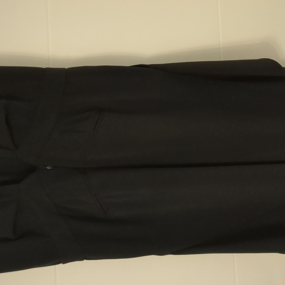 Halston Heritage sleeveless mock neck black ruffled jumpsuit minimalist Sz 0 - Picture 8 of 11